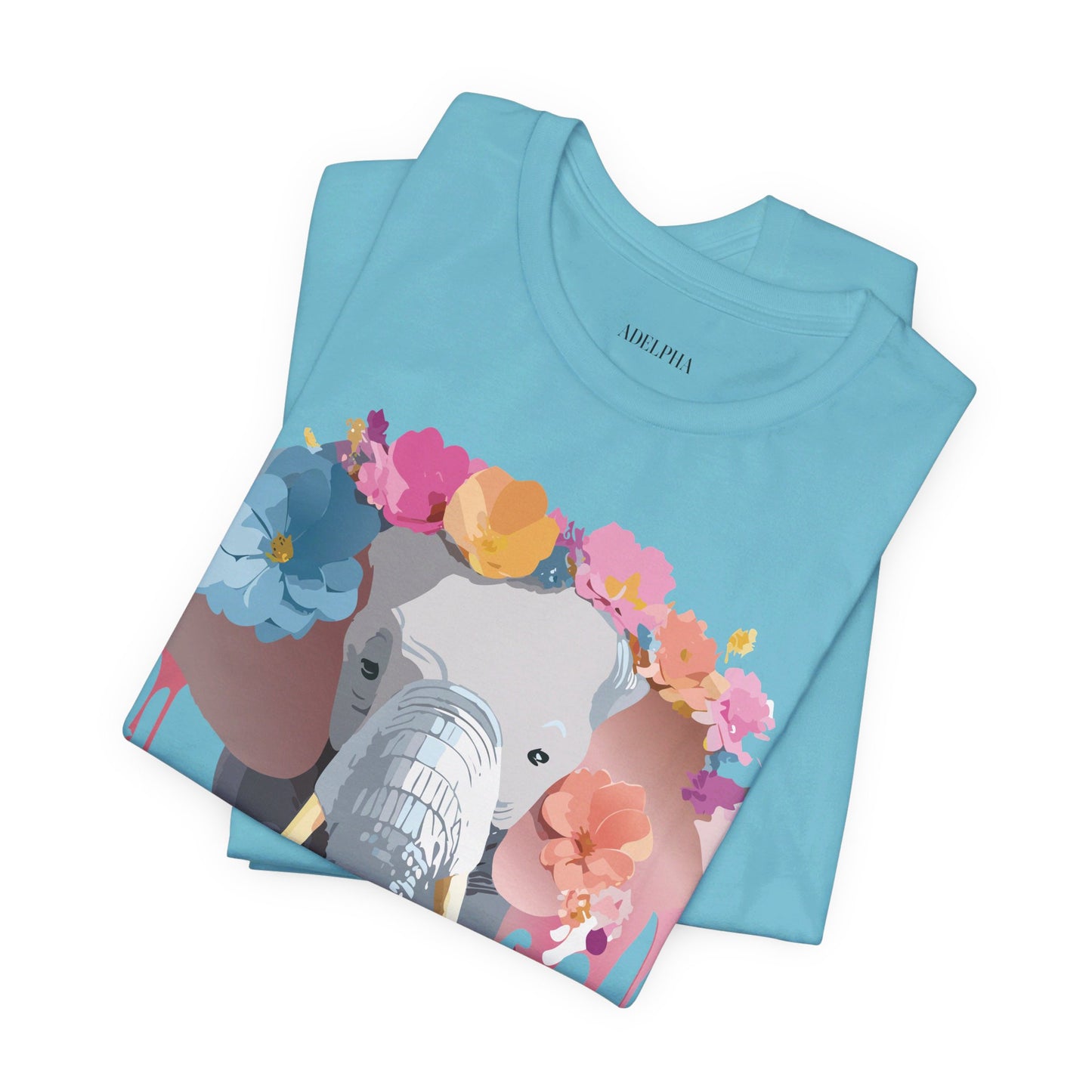 Natural Cotton Tee Shirt with Elephant Printify