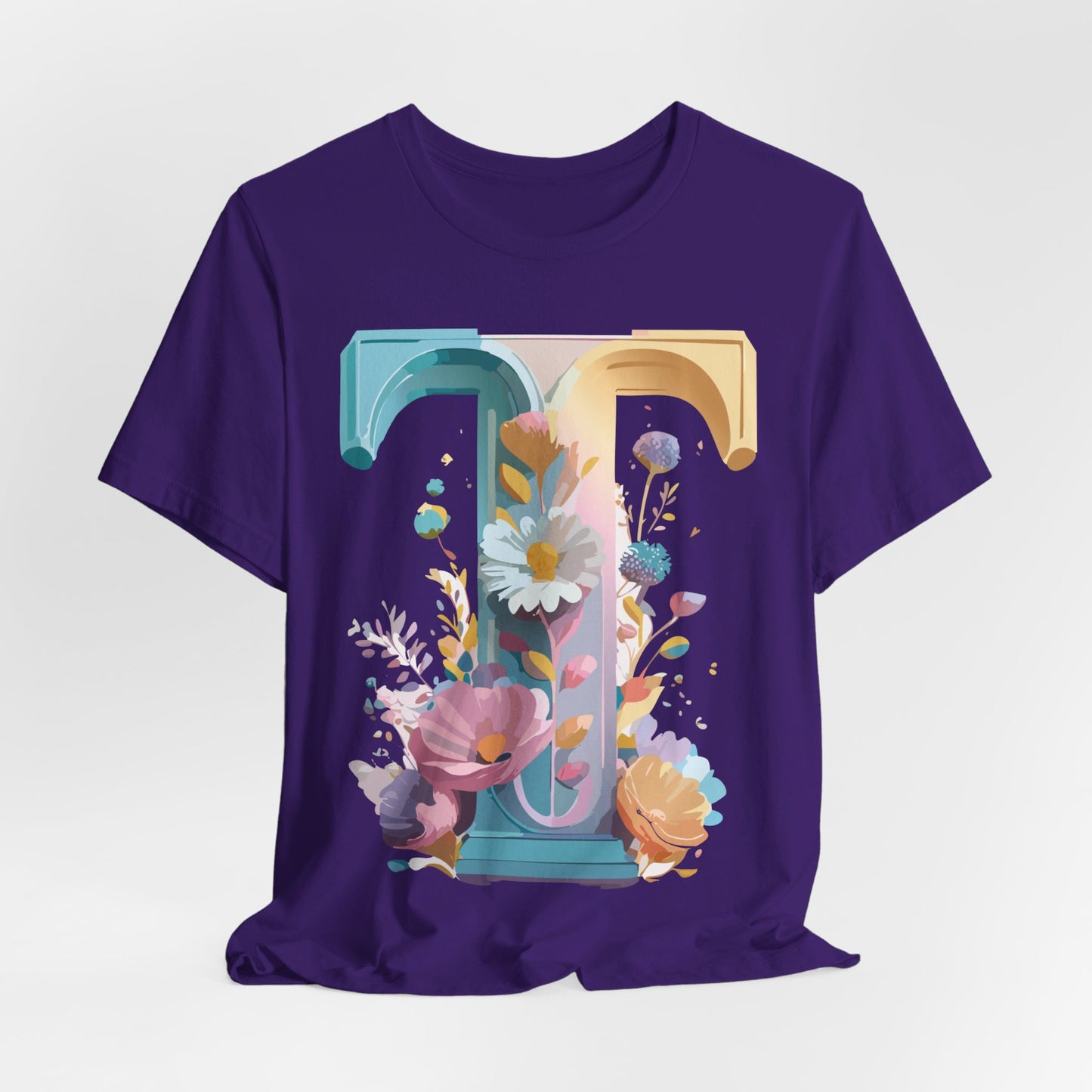 Natural Cotton Tee Shirt - Letters Collection - T Printify