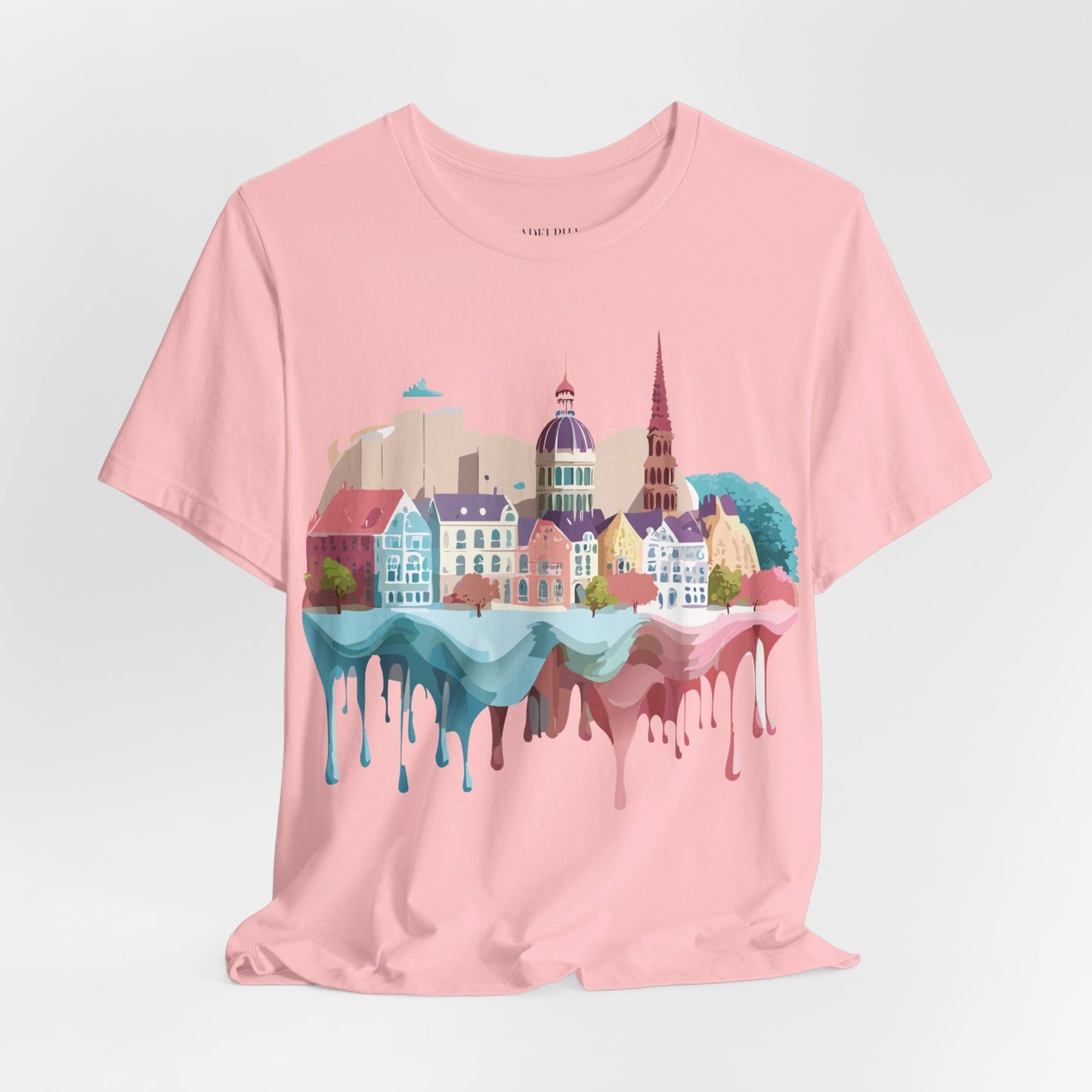 Natural Cotton Tee Shirt - Beautiful Places Collection - Warnemünde and Rostock - Germany Printify
