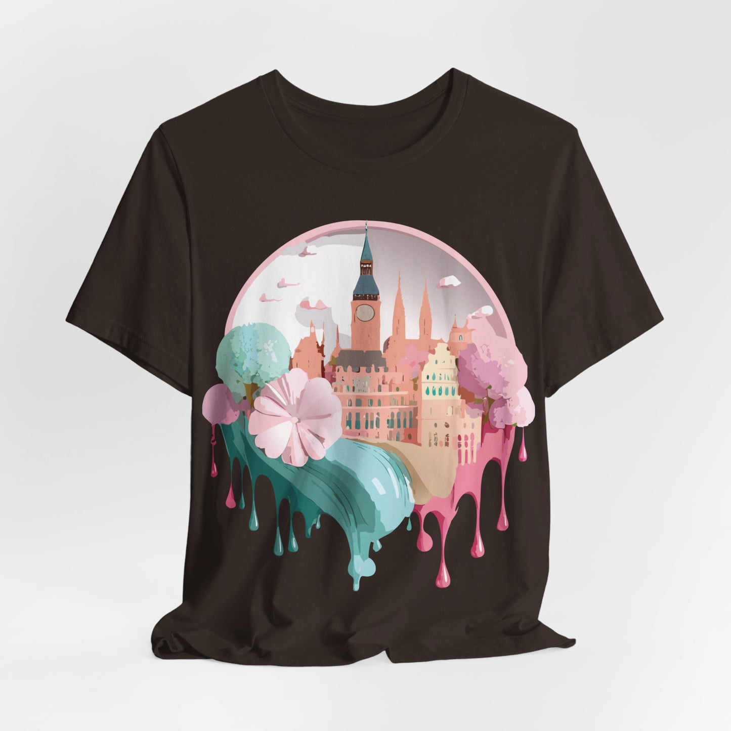 Natural Cotton Tee Shirt - Beautiful Places Collection - Prague Printify
