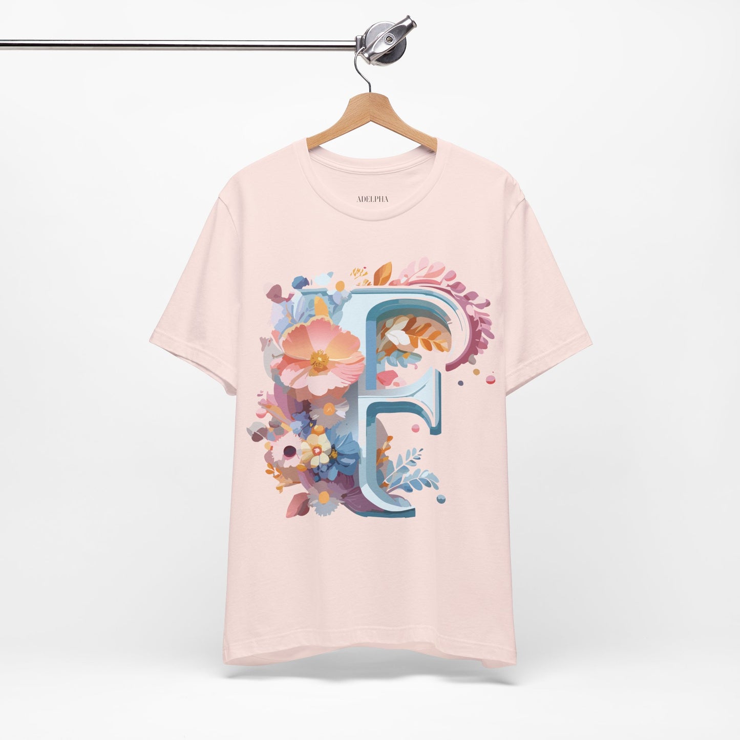 Natural Cotton Tee Shirt - Letters Collection - F Printify