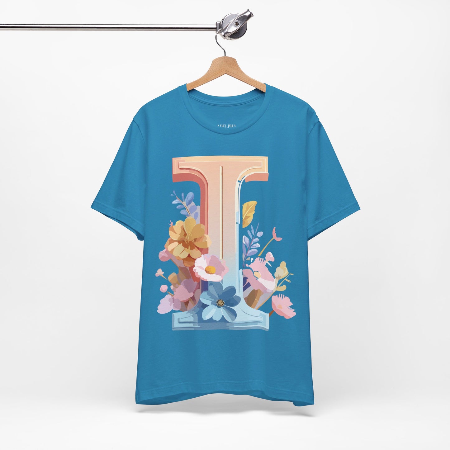 Natural Cotton Tee Shirt - Letters Collection - I Printify
