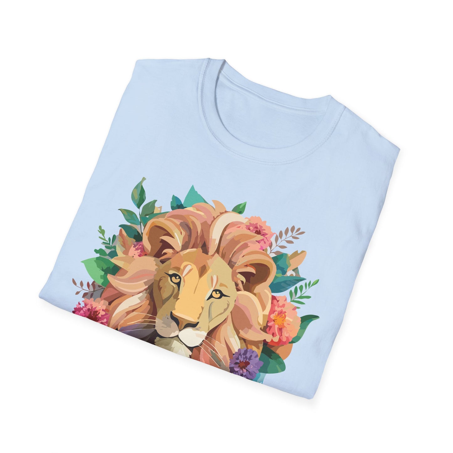 Lion Shirt, Shirt with Lion, Floral Lion Tee, Shirt with Animals
