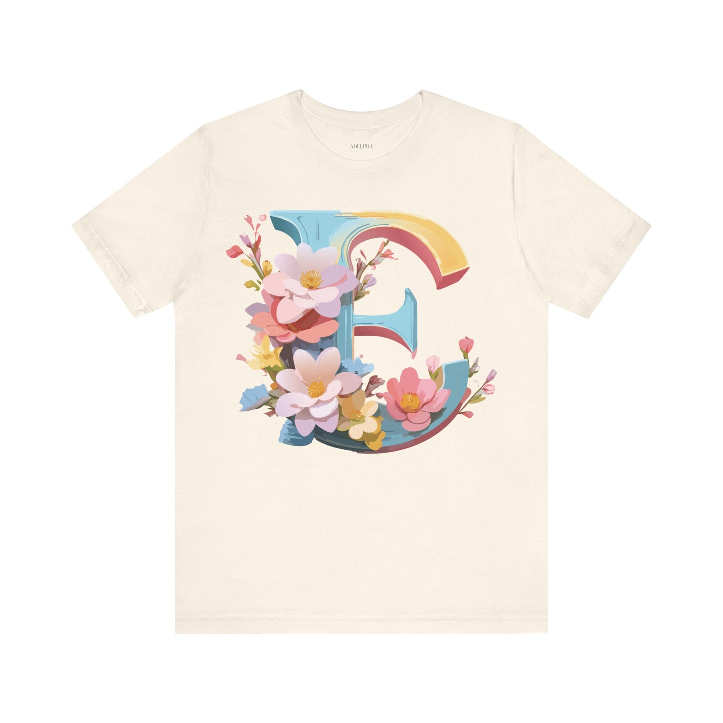 Natural Cotton Tee Shirt - Letters Collection - E Printify