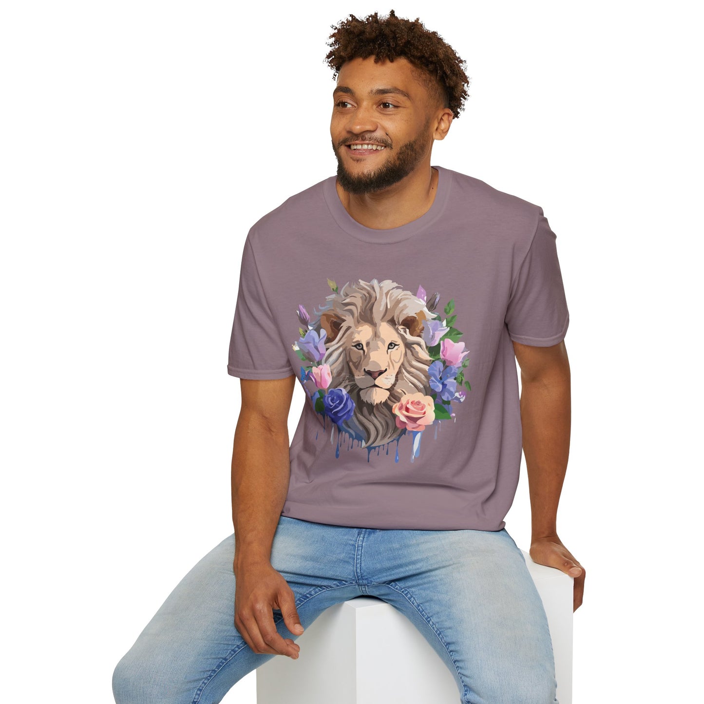 Lion Shirt, Shirt with Lion, Floral Lion Tee, Shirt with Animals