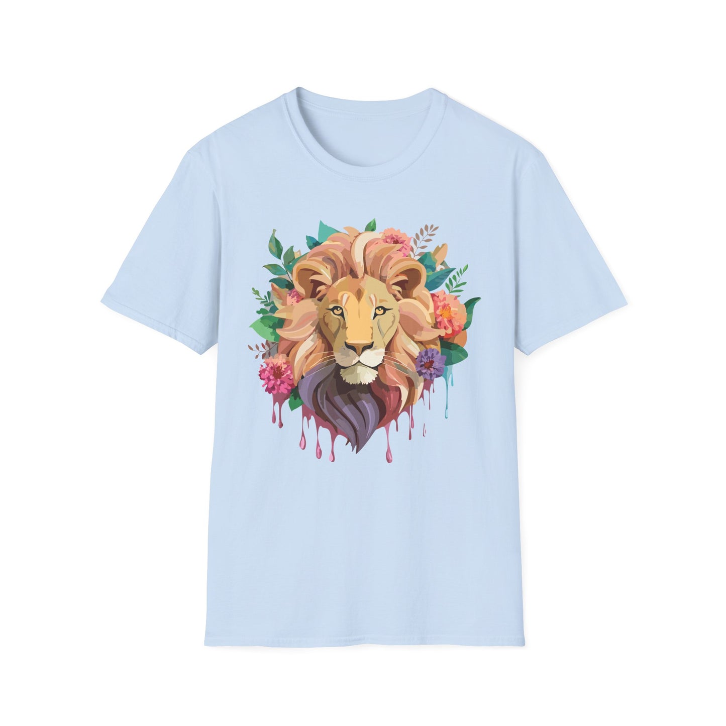 Lion Shirt, Shirt with Lion, Floral Lion Tee, Shirt with Animals