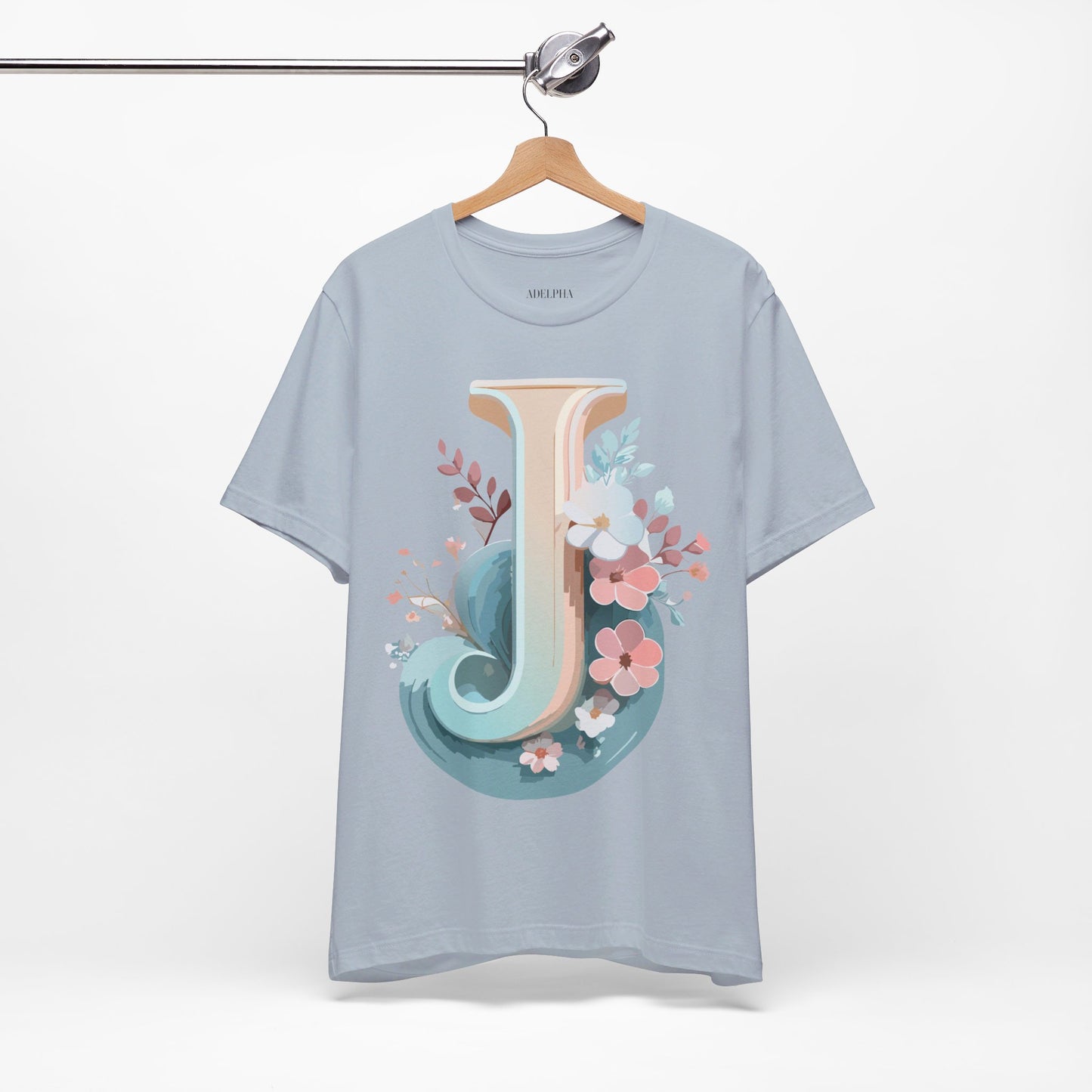 Natural Cotton Tee Shirt - Letters Collection - J Printify