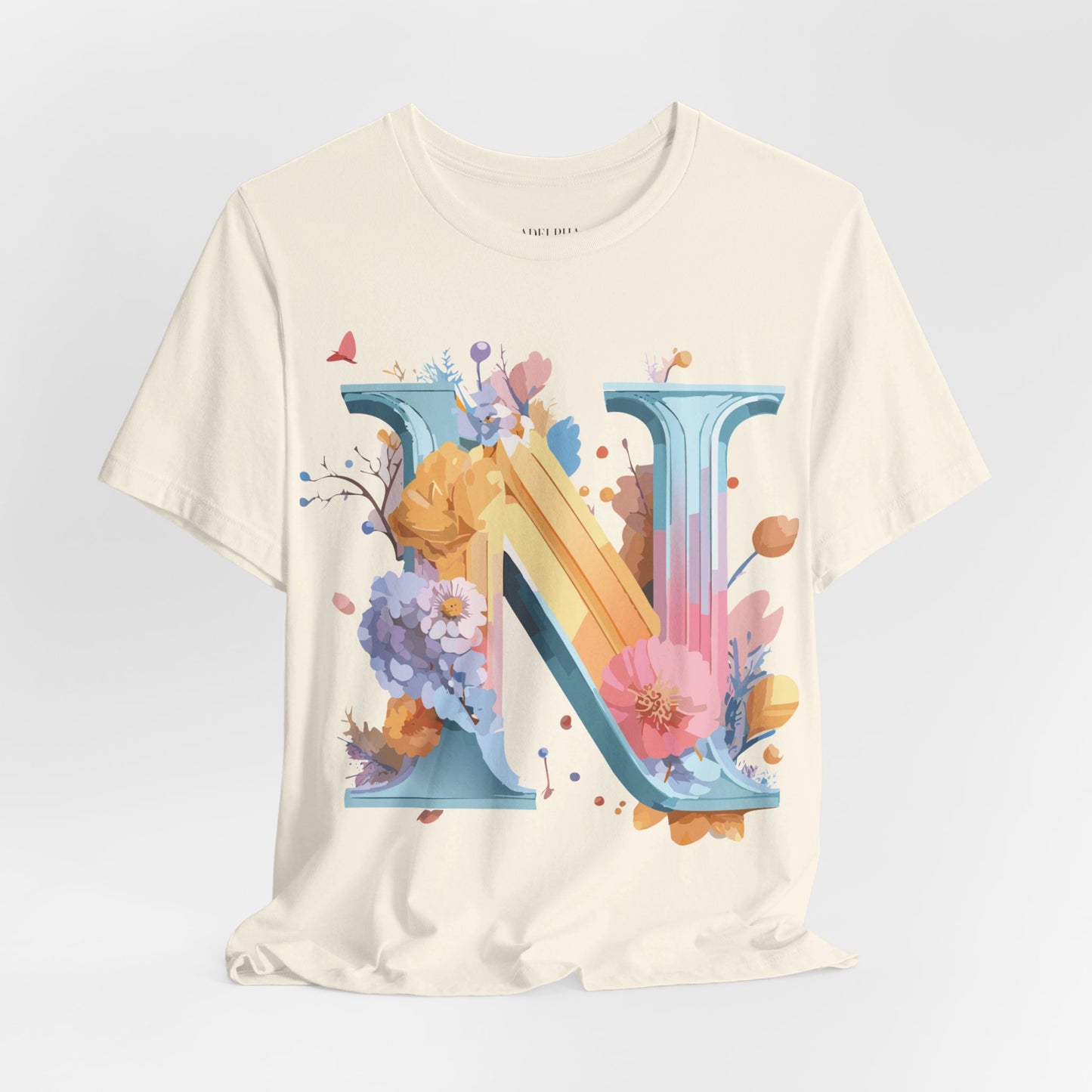 Natural Cotton Tee Shirt - Letters Collection - N Printify