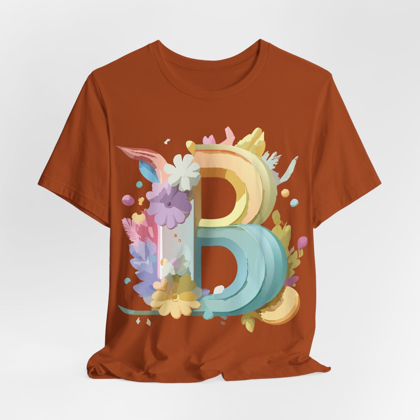 Natural Cotton Tee Shirt - Letters Collection - B Printify