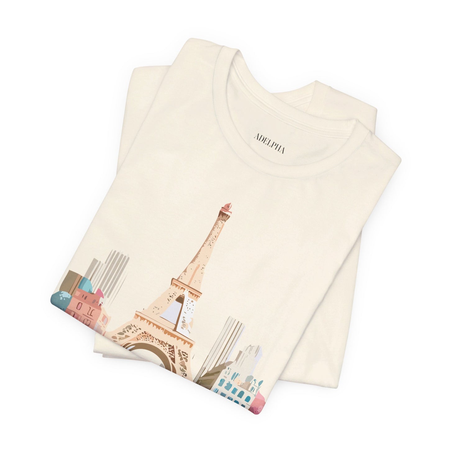 Natural Cotton Tee Shirt - Beautiful Places Collection - Paris Printify