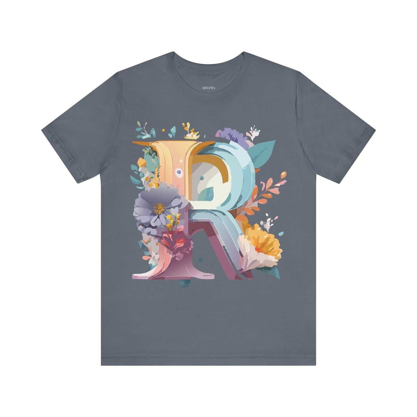 Natural Cotton Tee Shirt - Letters Collection - R Printify