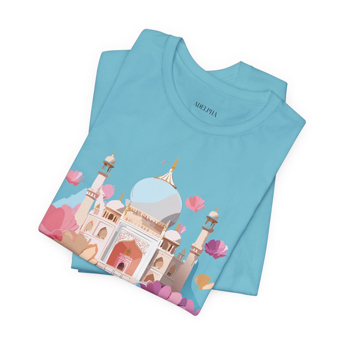 Natural Cotton Tee Shirt - Taj Mahal, India Printify