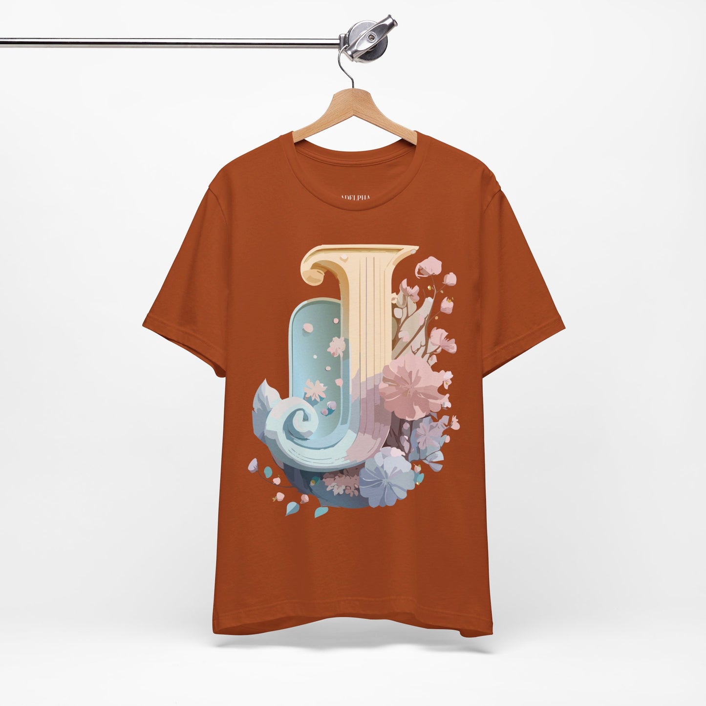Natural Cotton Tee Shirt - Letters Collection - J Printify