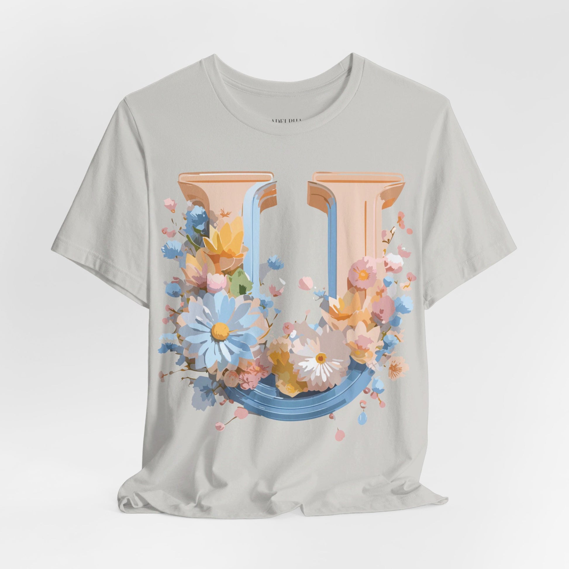 Natural Cotton Tee Shirt - Letters Collection - U Printify