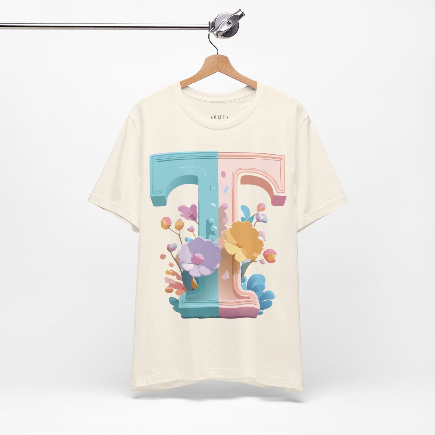 Natural Cotton Tee Shirt - Letters Collection - T Printify