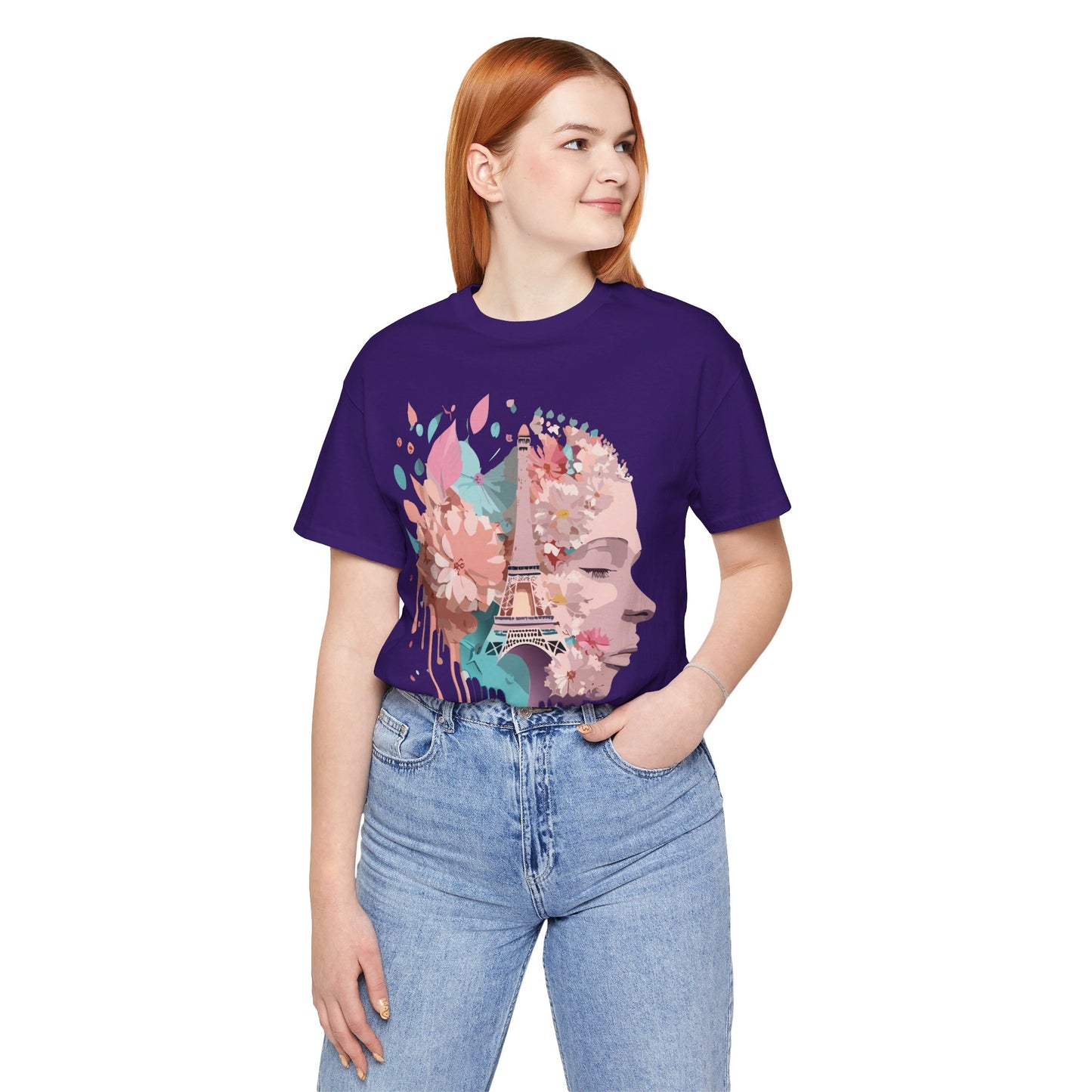 Natural Cotton Tee Shirt - Beautiful Places Collection - Paris Printify
