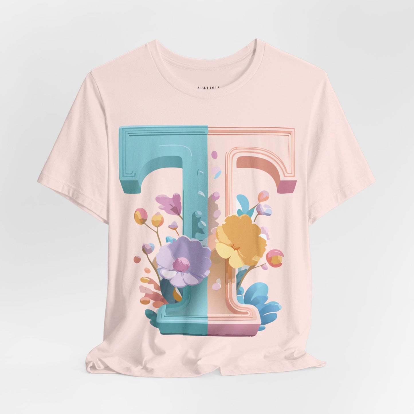 Natural Cotton Tee Shirt - Letters Collection - T Printify