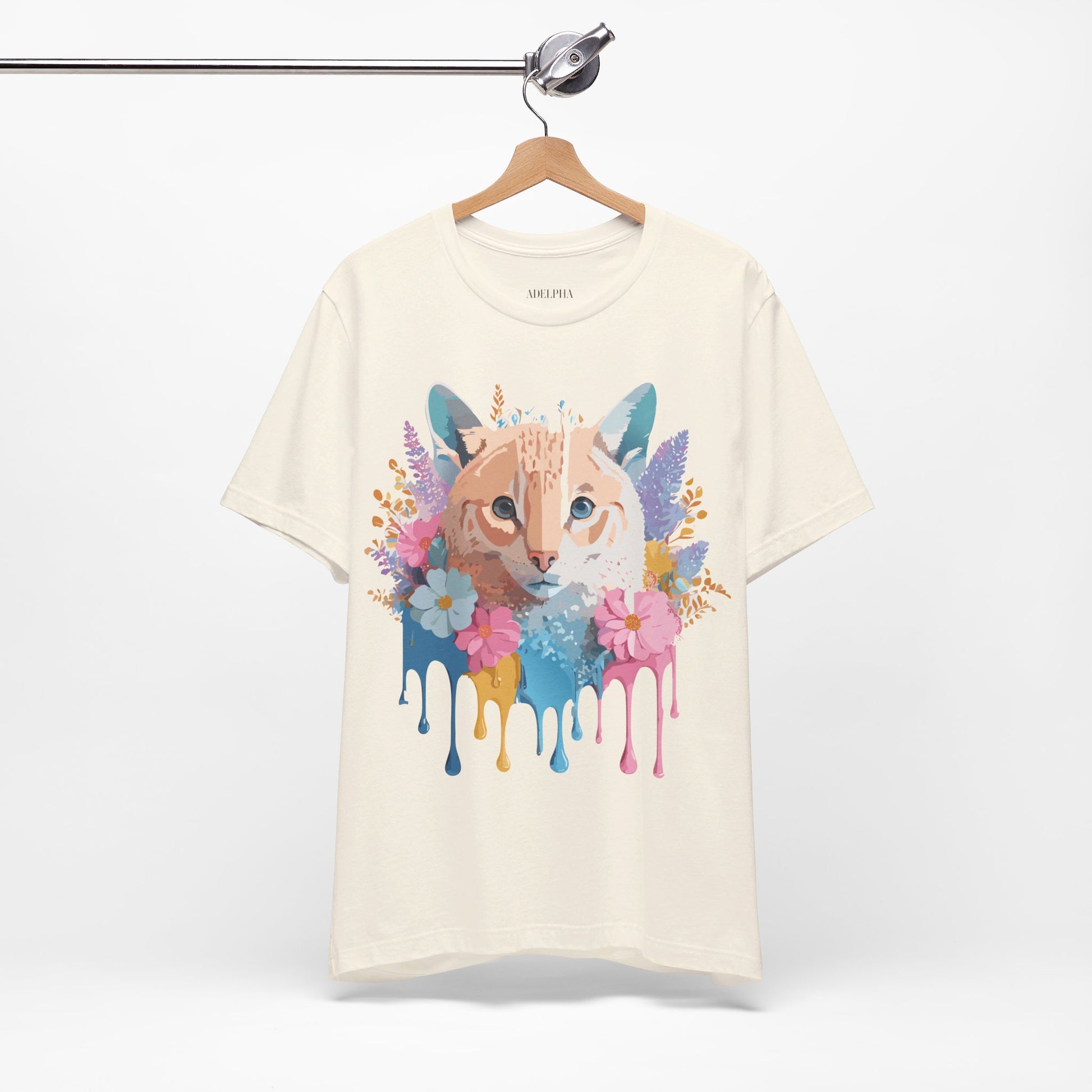 Natural Cotton Tee Shirt with Cat Printify
