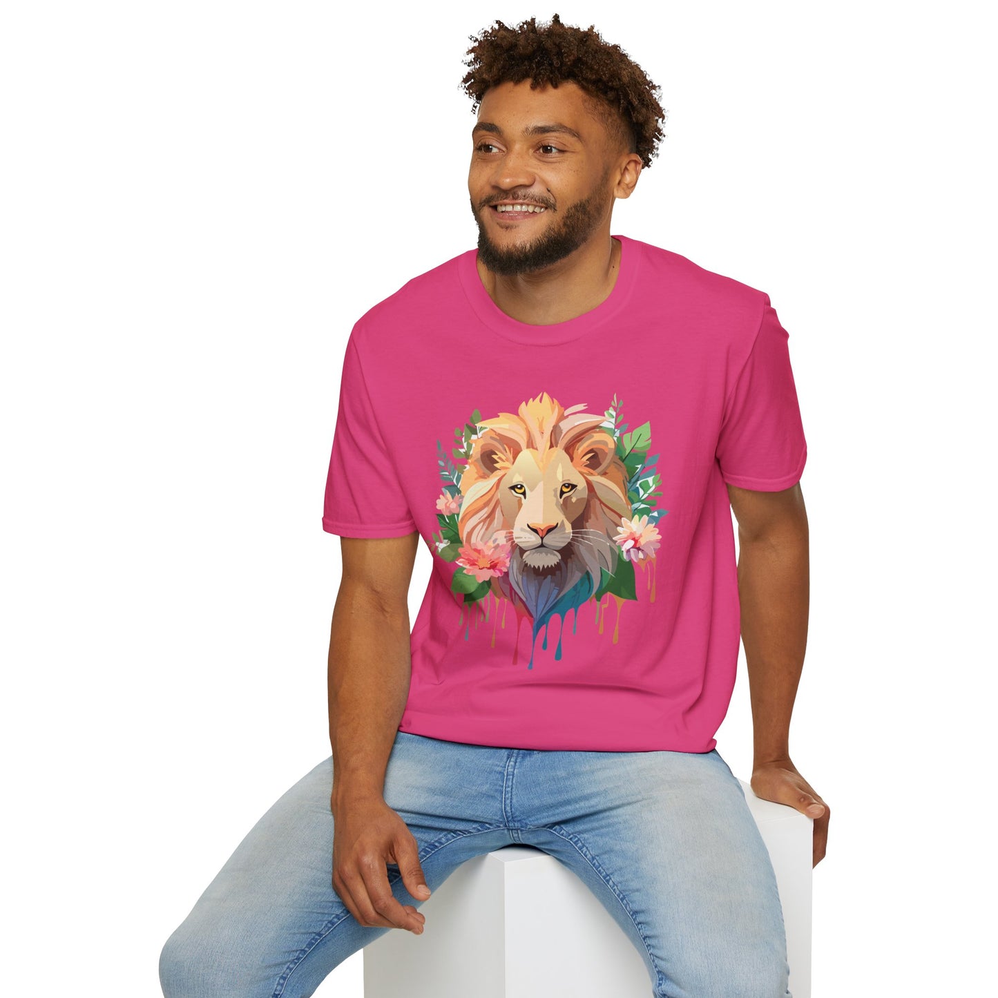 Lion Shirt, Shirt with Lion, Floral Lion Tee, Shirt with Animals