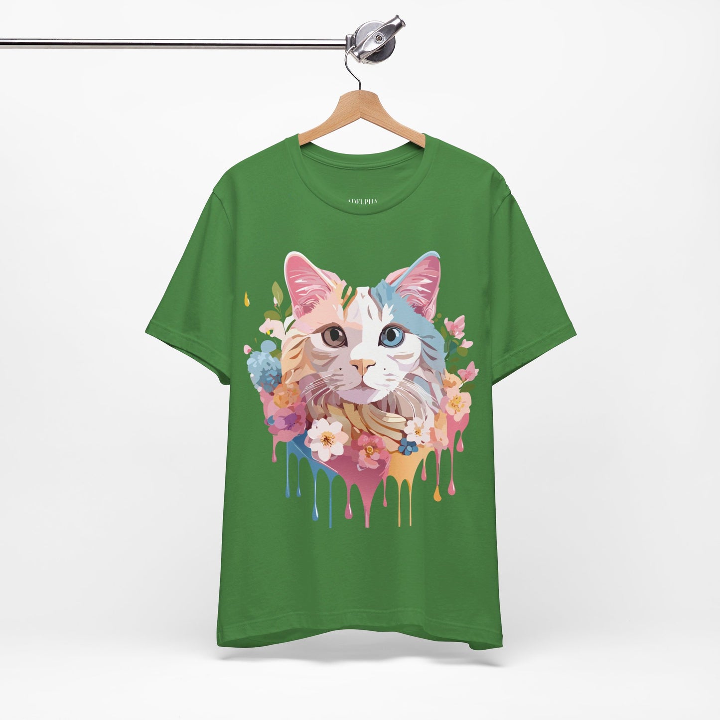 Natural Cotton Tee Shirt with Cat Printify