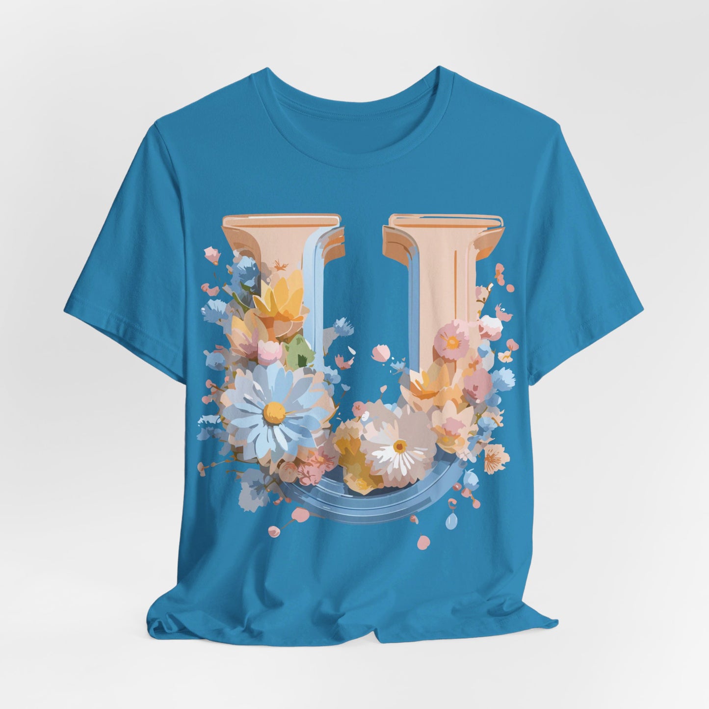 Natural Cotton Tee Shirt - Letters Collection - U Printify