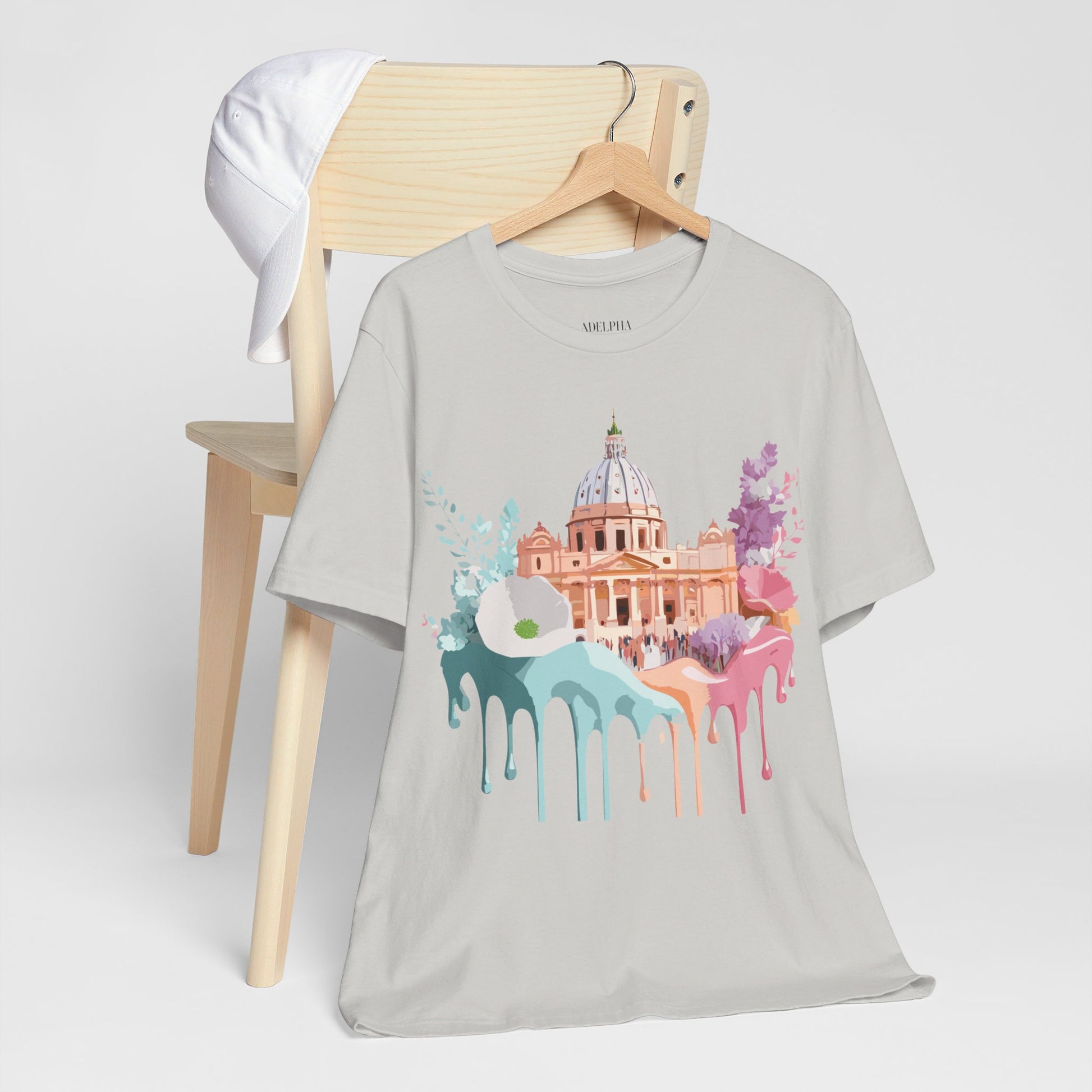 Natural Cotton Tee Shirt - Beautiful Places Collection - Rome Printify
