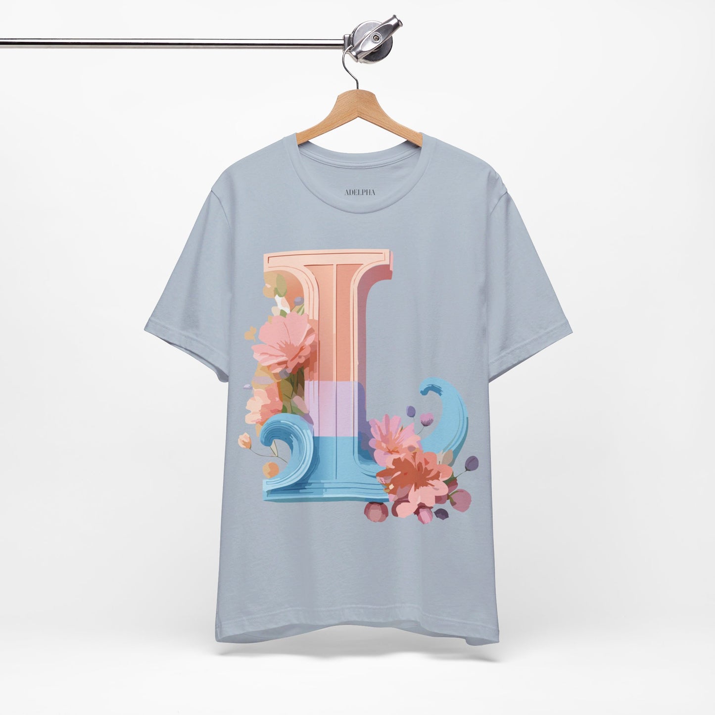Natural Cotton Tee Shirt - Letters Collection - L Printify
