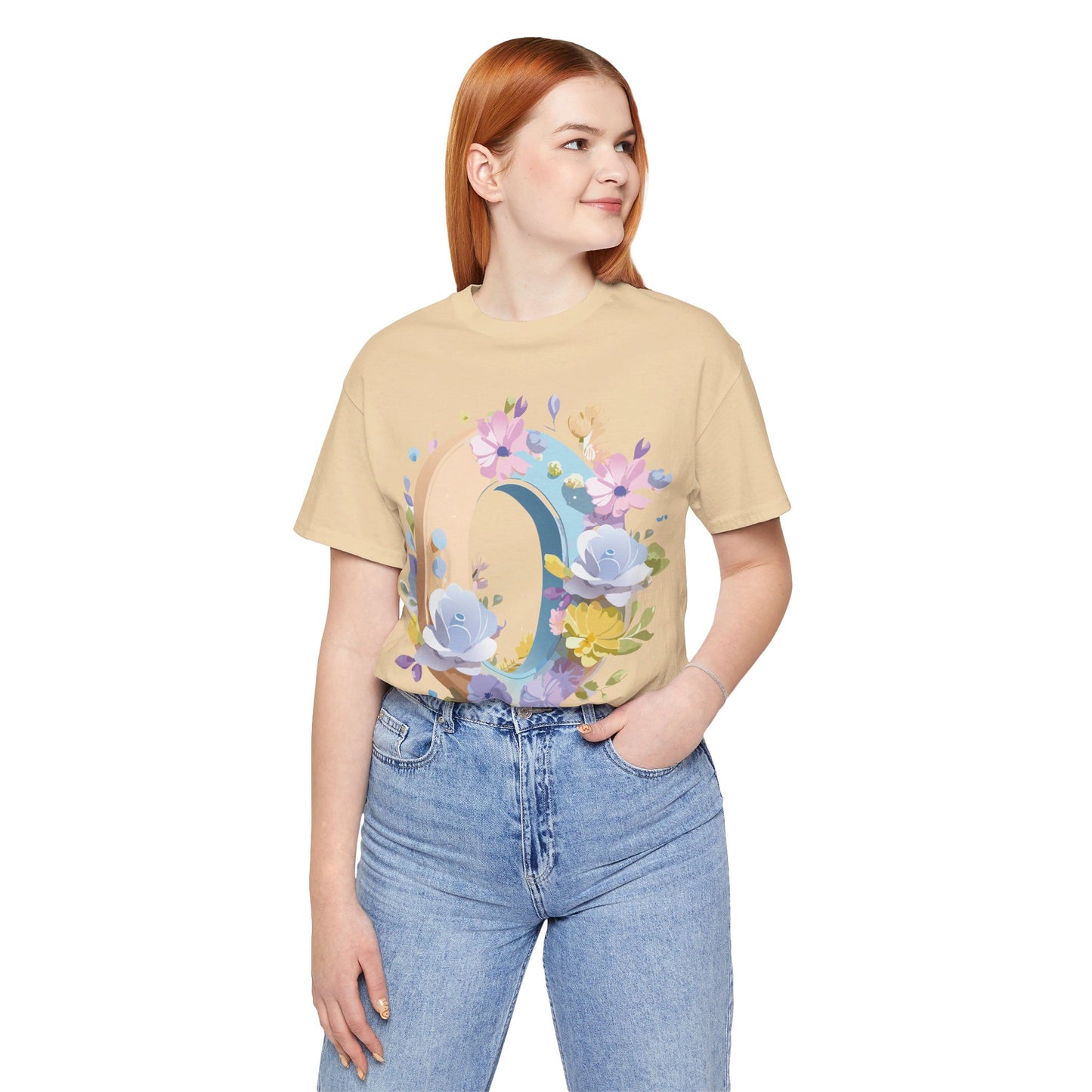 Natural Cotton Tee Shirt - Letters Collection - O Printify