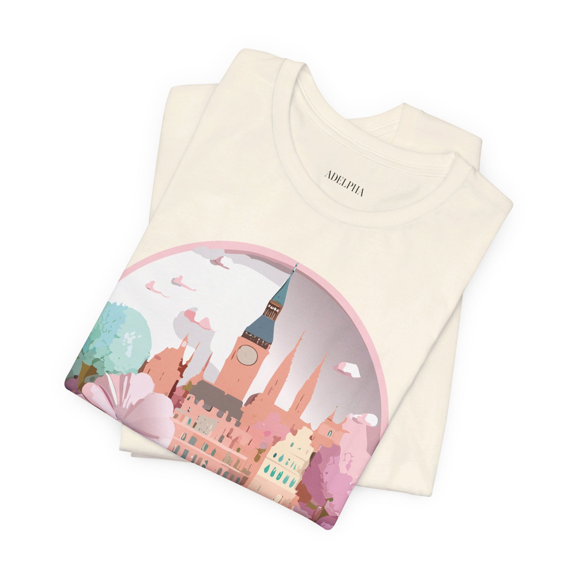 Natural Cotton Tee Shirt - Beautiful Places Collection - Prague Printify