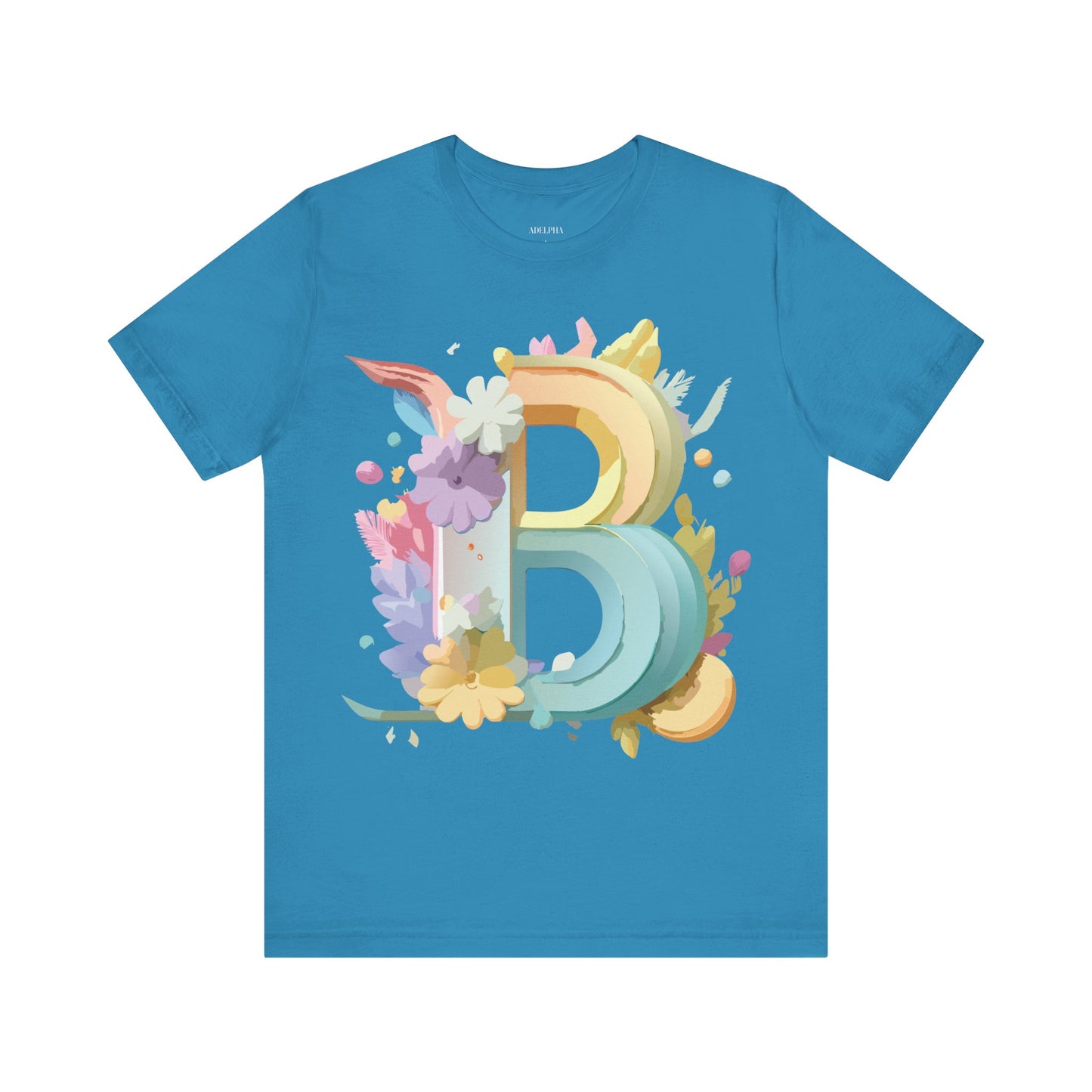 Natural Cotton Tee Shirt - Letters Collection - B Printify