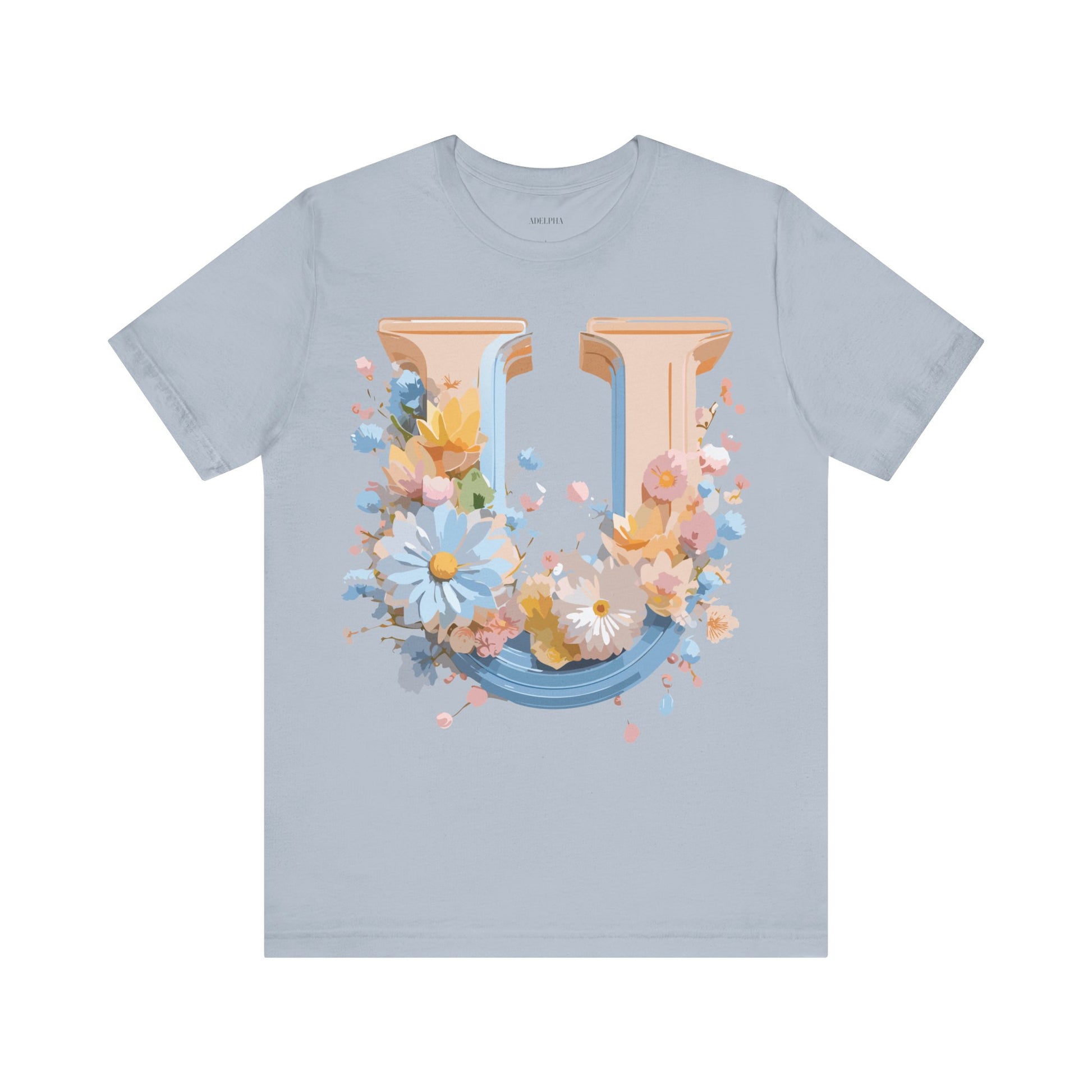 Natural Cotton Tee Shirt - Letters Collection - U Printify