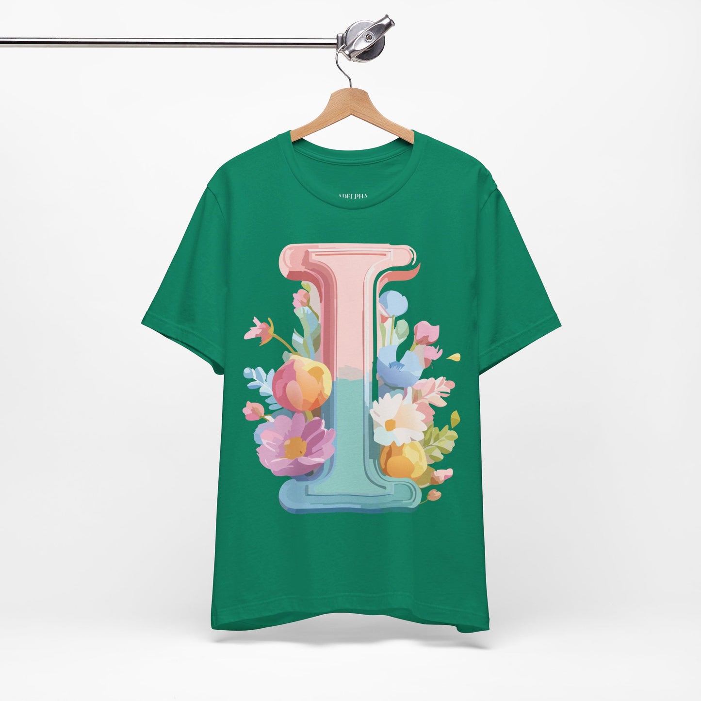 Natural Cotton Tee Shirt - Letters Collection - I Printify