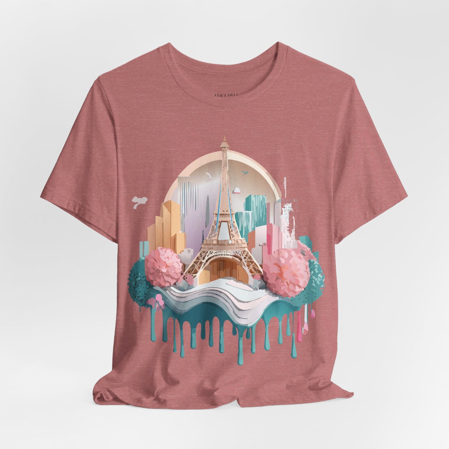 Natural Cotton Tee Shirt - Beautiful Places Collection - Paris Printify