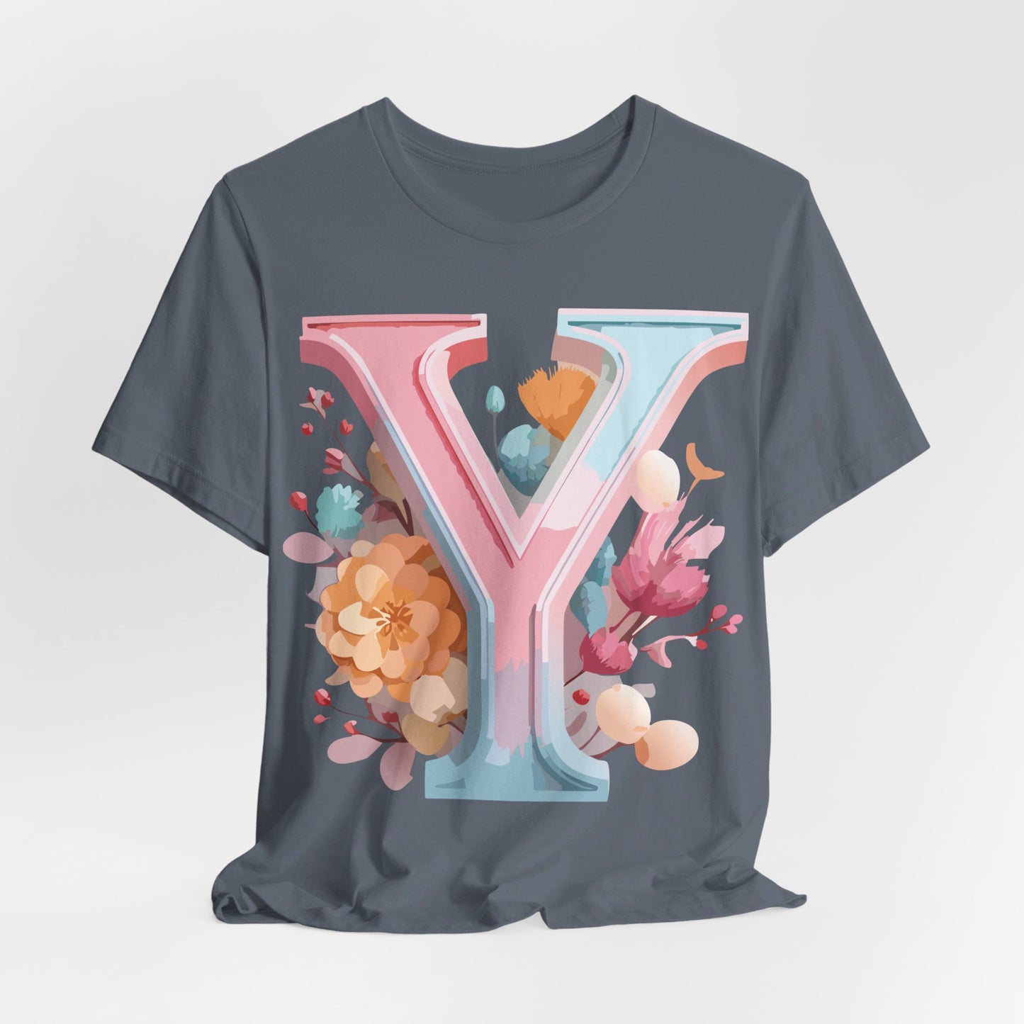 Natural Cotton Tee Shirt - Letters Collection - Y Printify