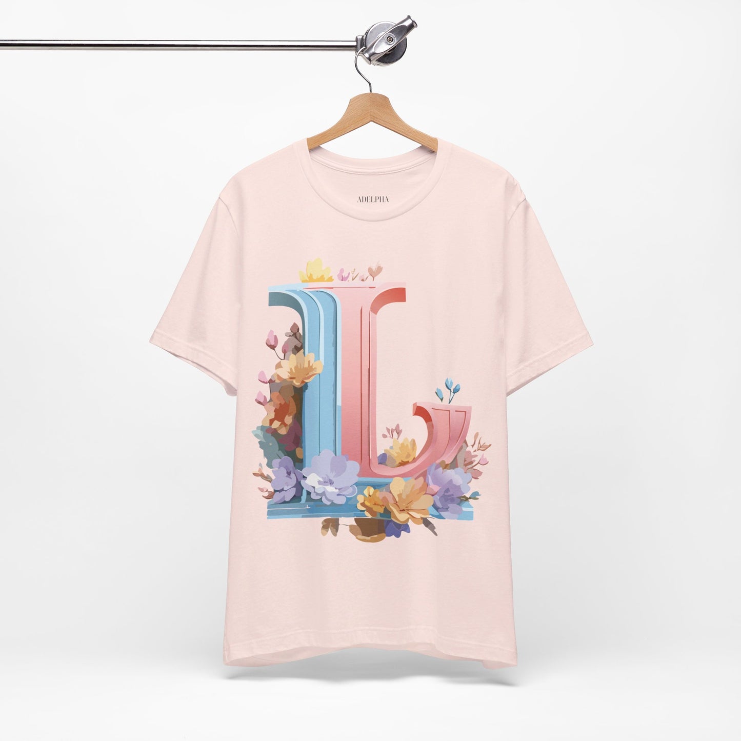 Natural Cotton Tee Shirt - Letters Collection - L Printify