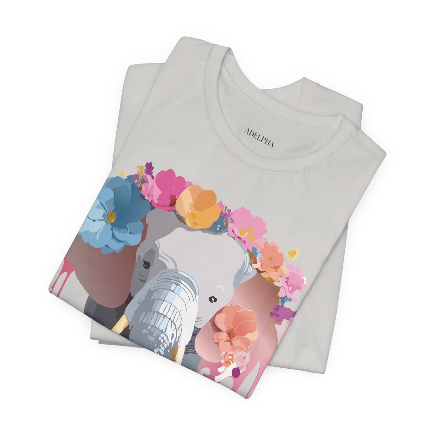 Natural Cotton Tee Shirt with Elephant Printify