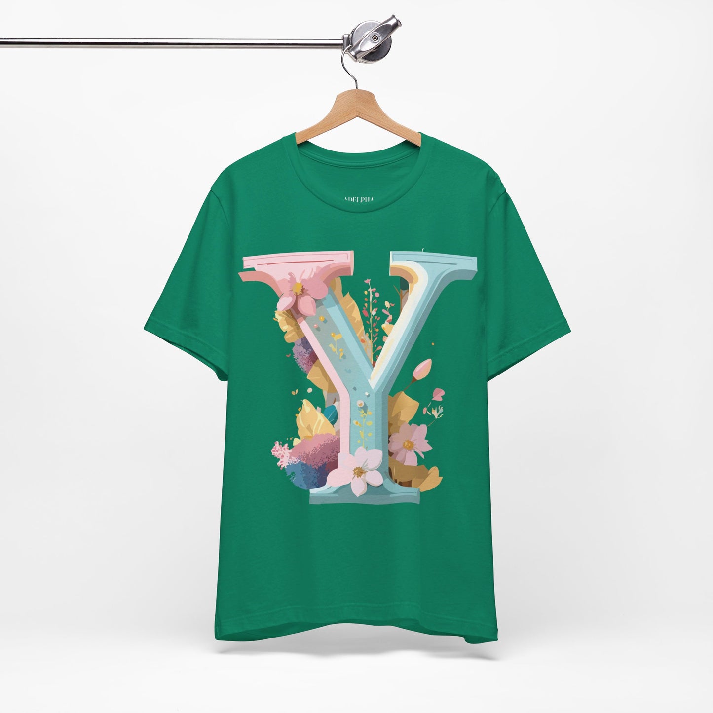 Natural Cotton Tee Shirt - Letters Collection - Y Printify