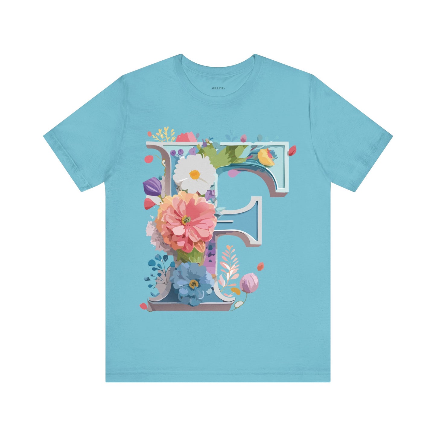 Natural Cotton Tee Shirt - Letters Collection - F Printify