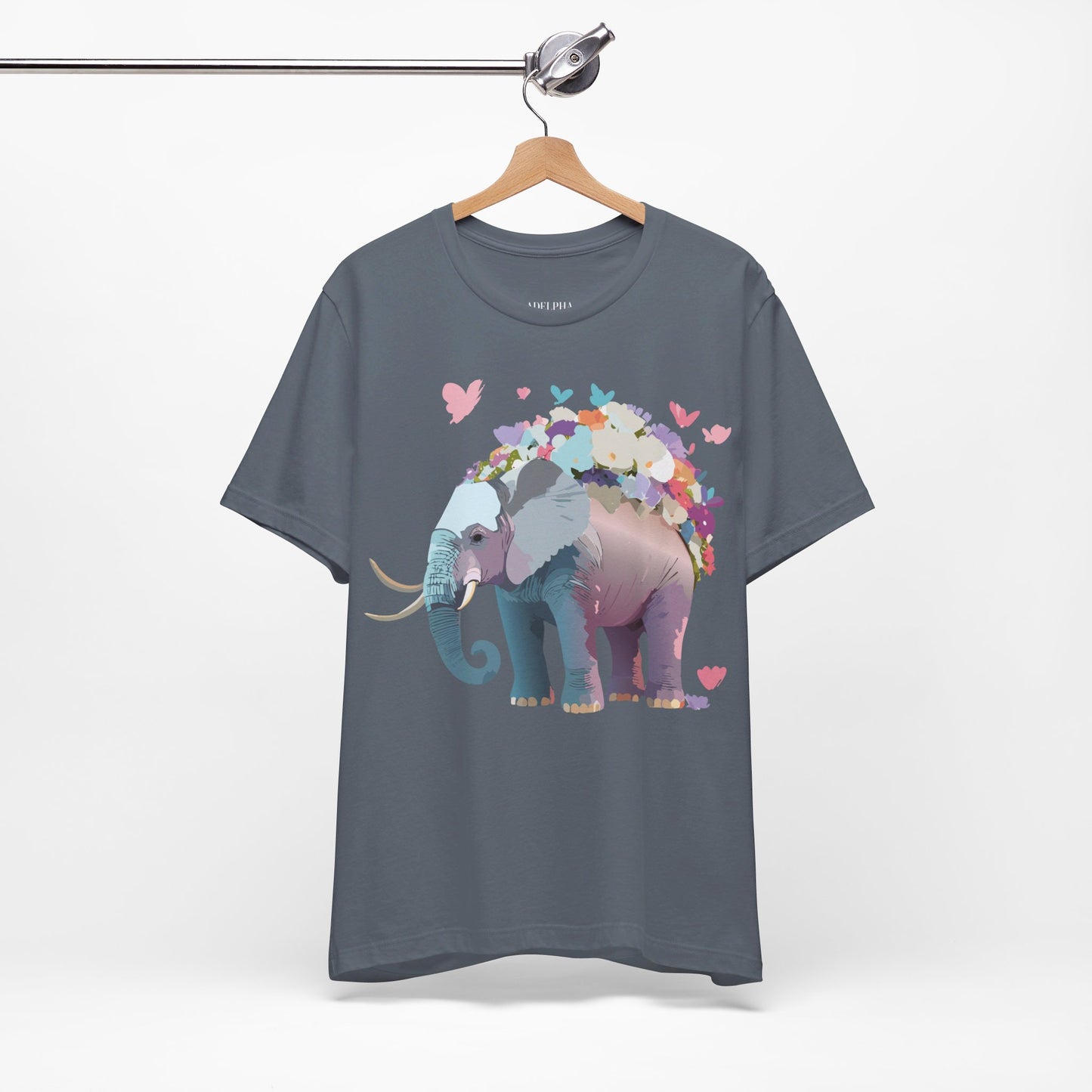 Natural Cotton Tee Shirt with Elephant Printify