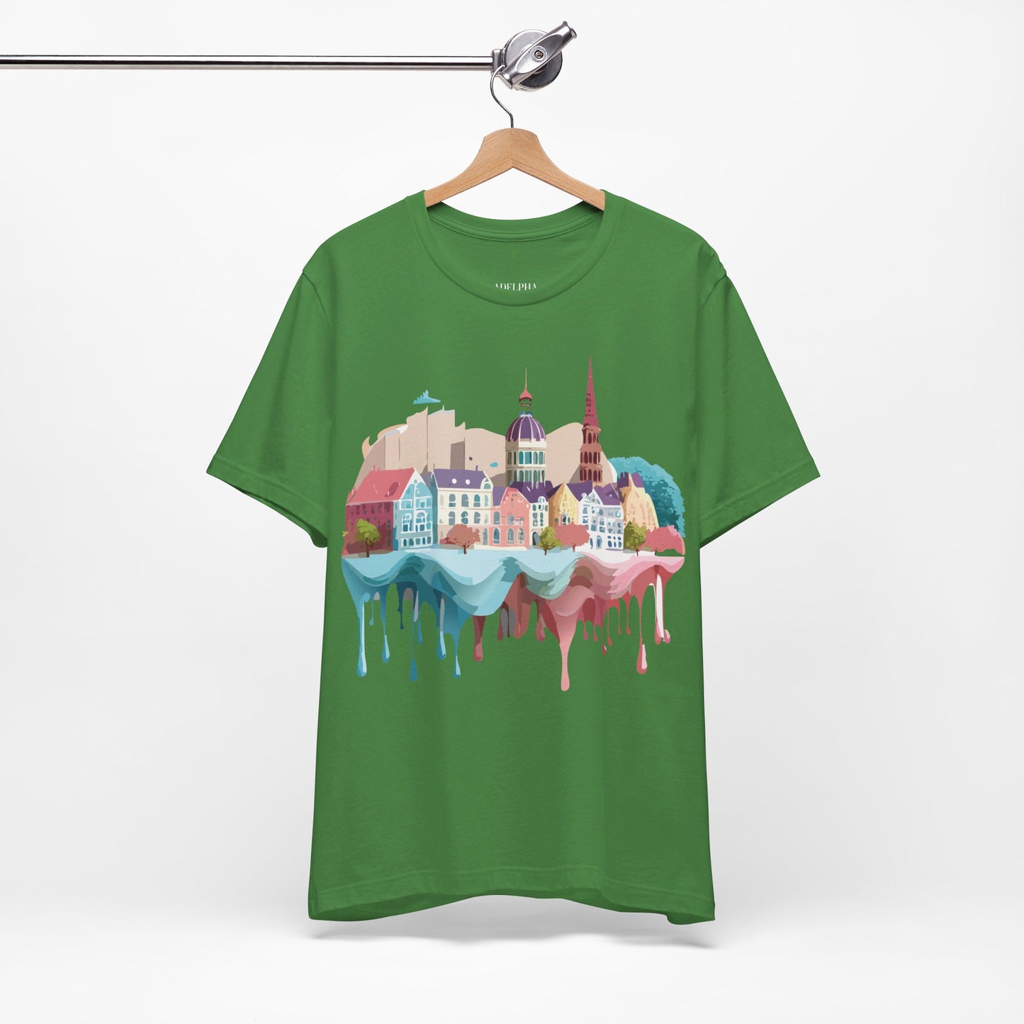 Natural Cotton Tee Shirt - Beautiful Places Collection - Warnemünde and Rostock - Germany Printify
