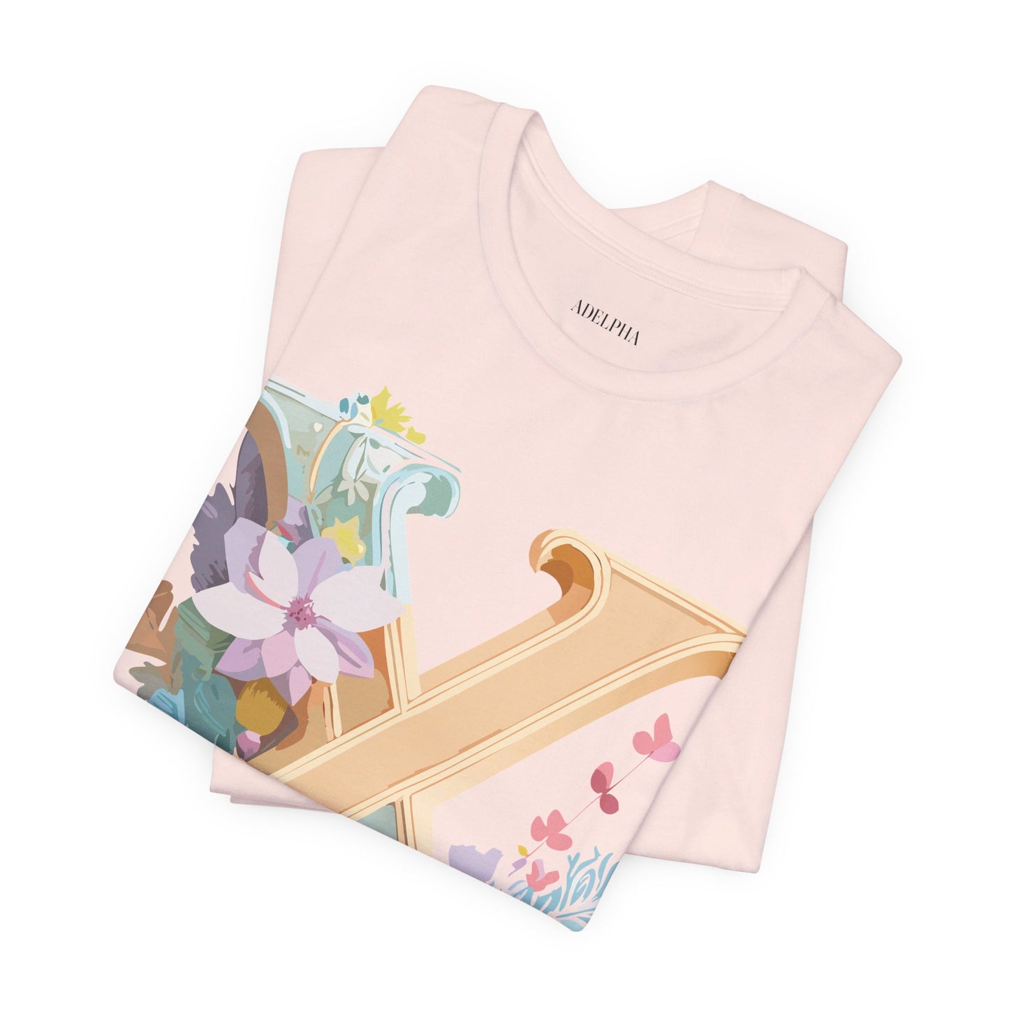 Natural Cotton Tee Shirt - Letters Collection - X Printify