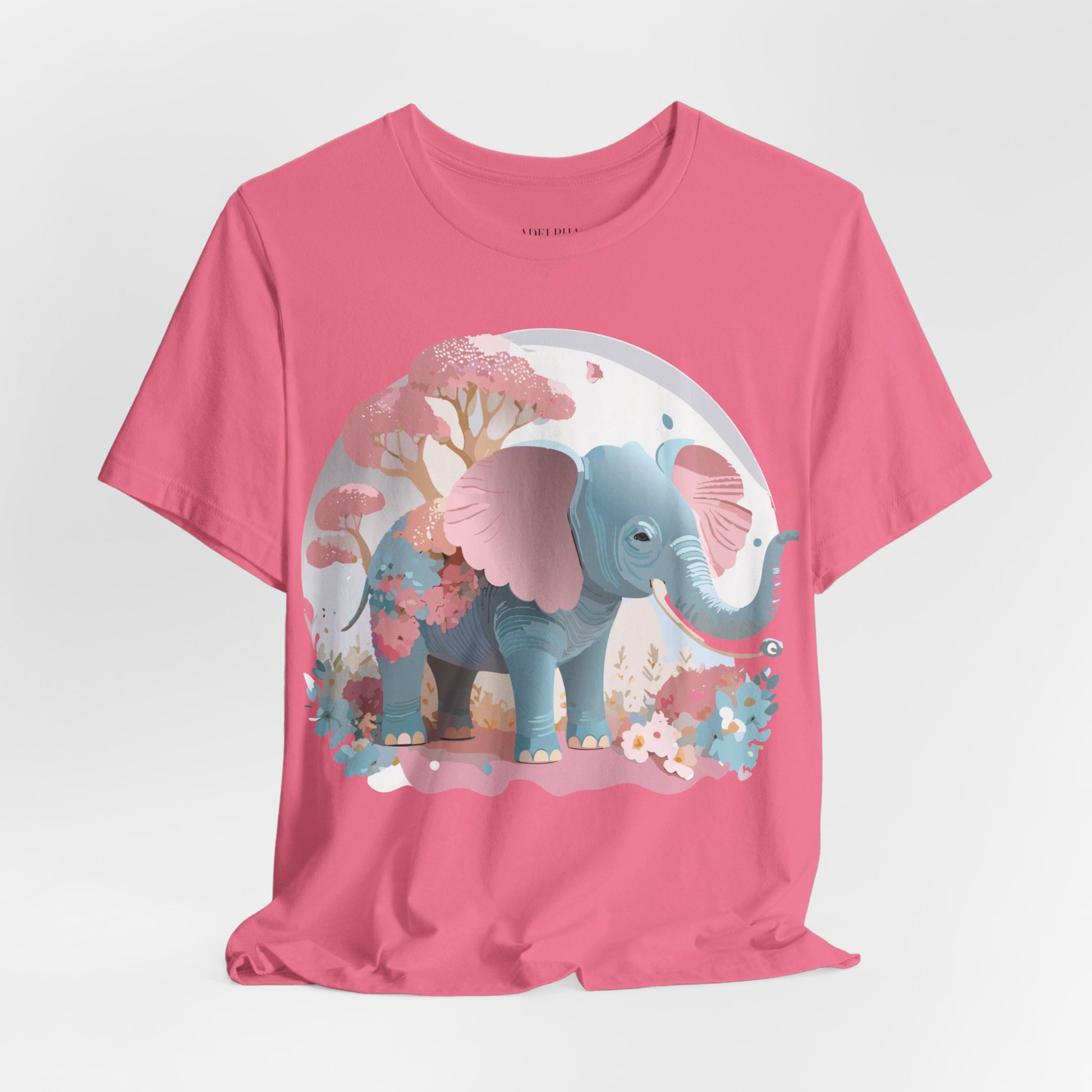 Natural Cotton Tee Shirt with Elephant Printify