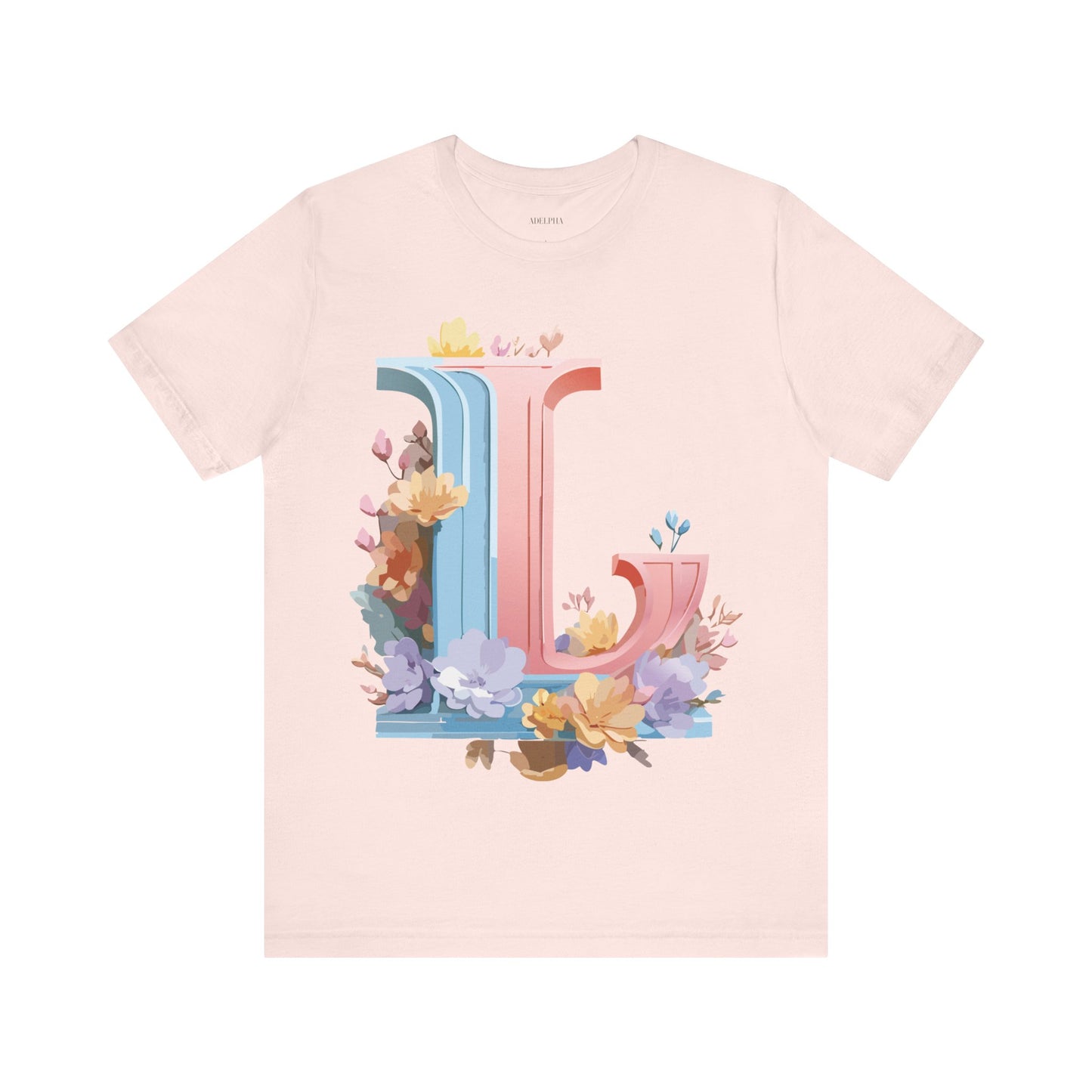 Natural Cotton Tee Shirt - Letters Collection - L Printify