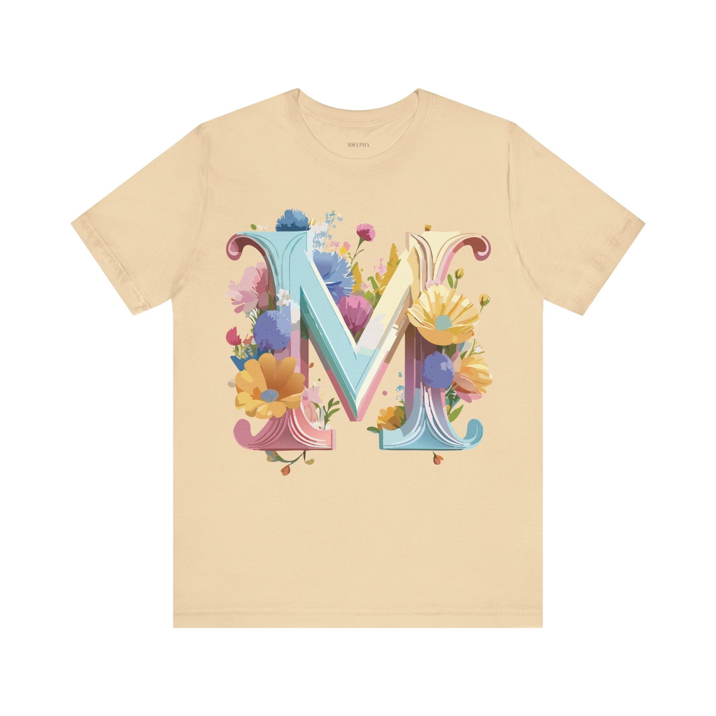 Natural Cotton Tee Shirt - Letters Collection - M Printify