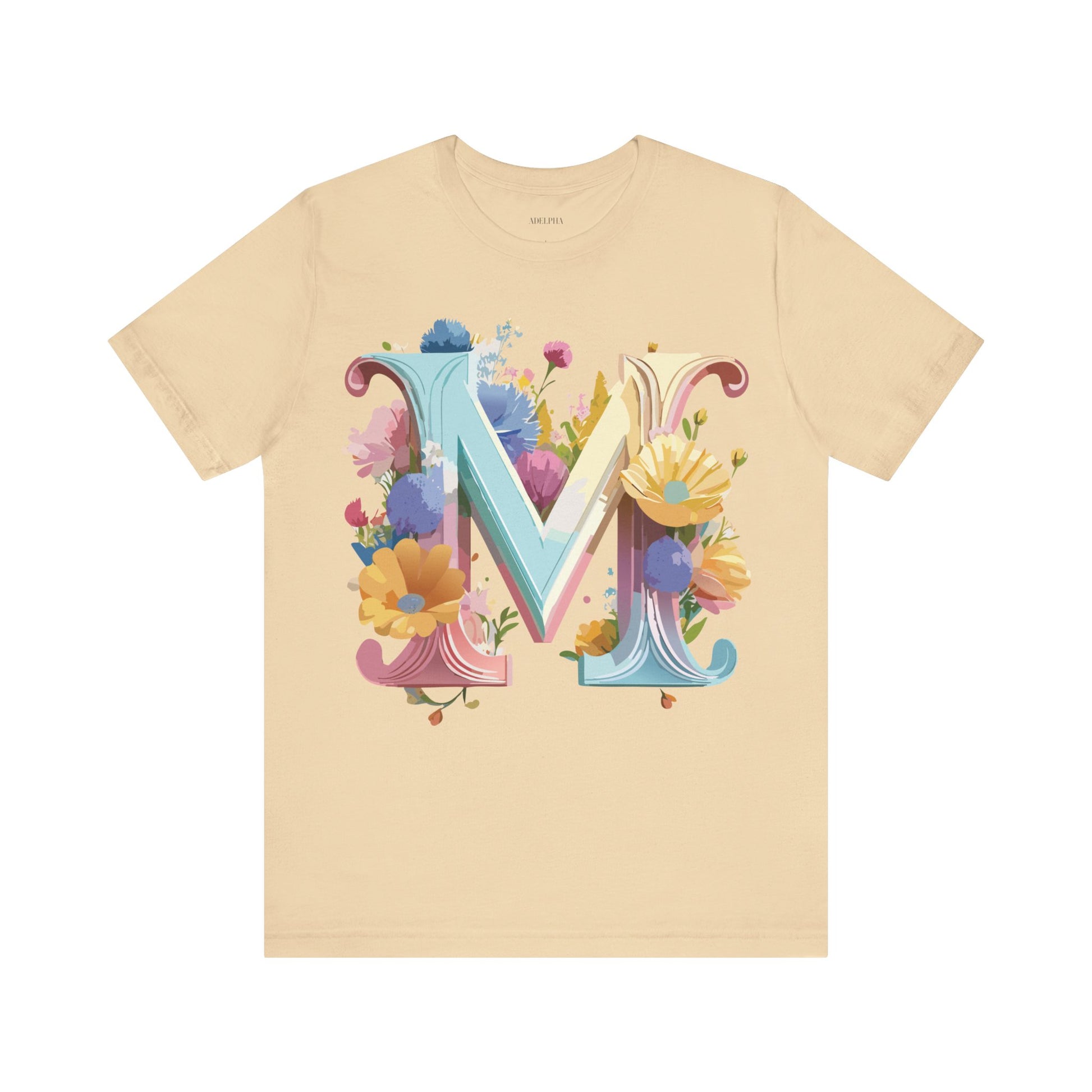 Natural Cotton Tee Shirt - Letters Collection - M Printify