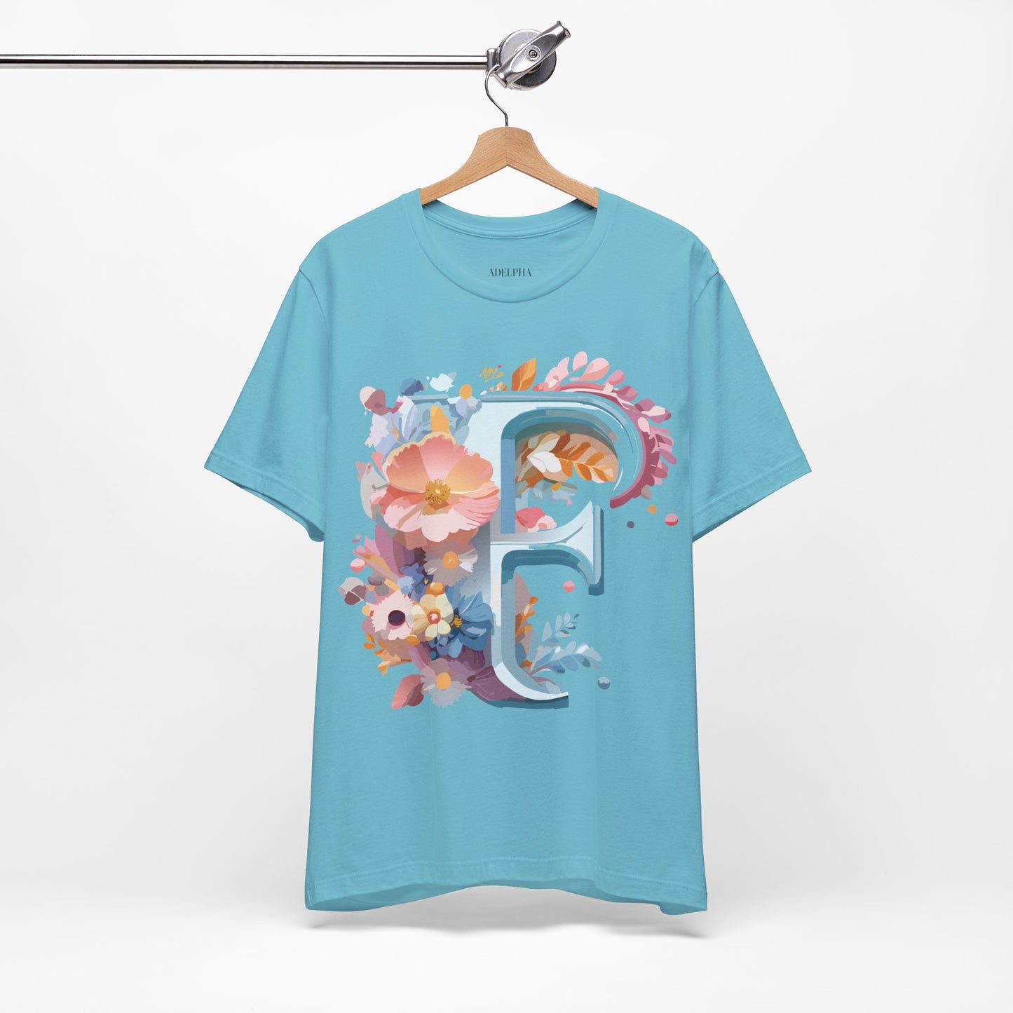 Natural Cotton Tee Shirt - Letters Collection - F Printify