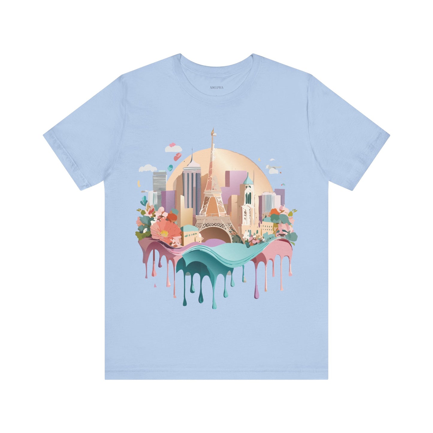 Natural Cotton Tee Shirt - Beautiful Places Collection - Paris Printify