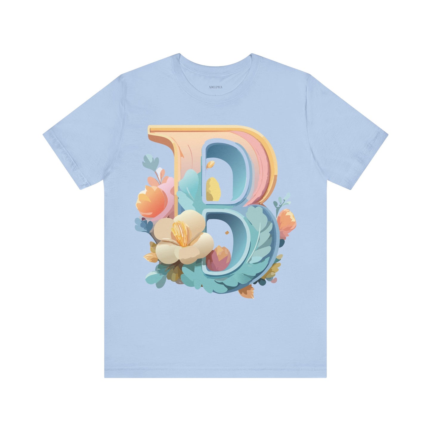 Natural Cotton Tee Shirt - Letters Collection - B Printify