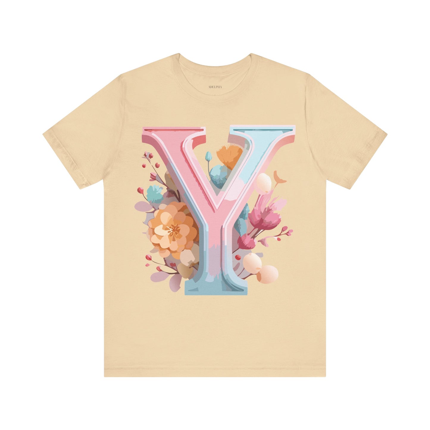 Natural Cotton Tee Shirt - Letters Collection - Y Printify