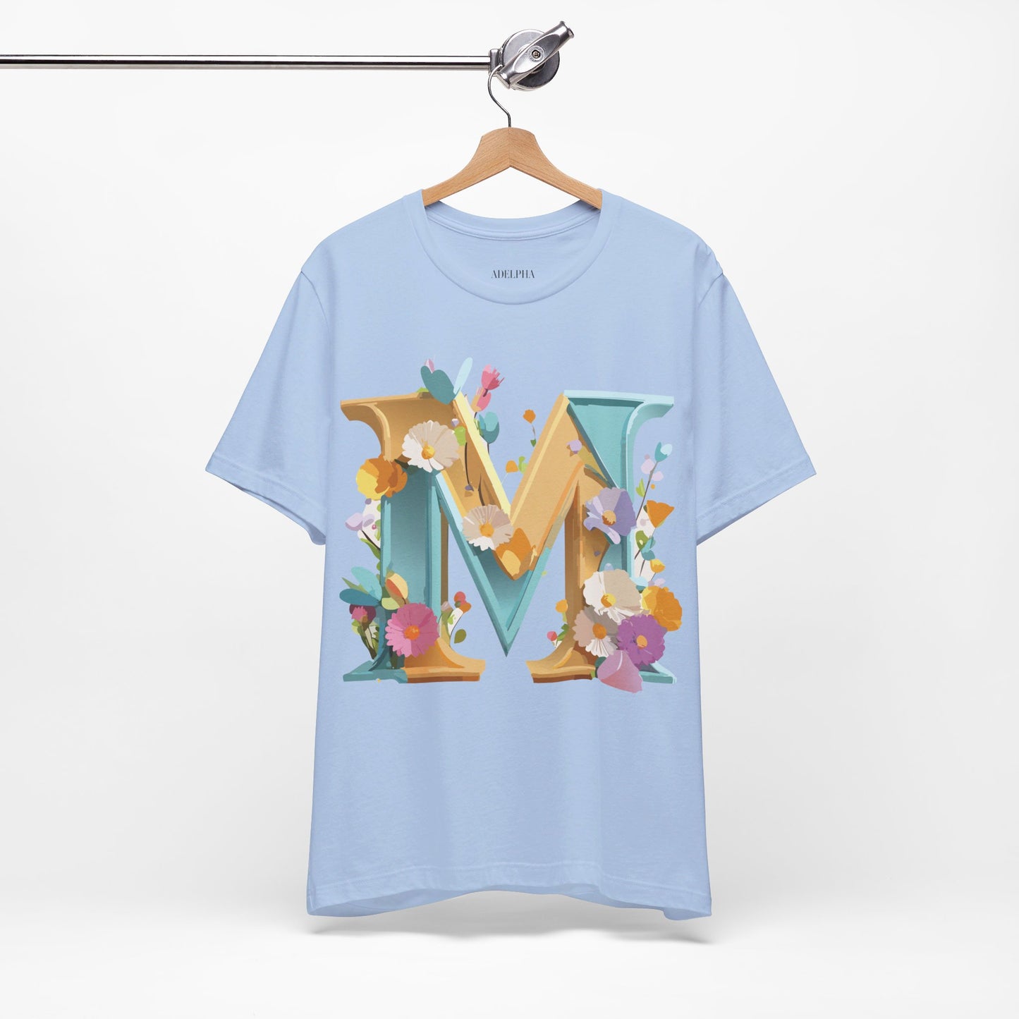 Natural Cotton Tee Shirt - Letters Collection - M Printify